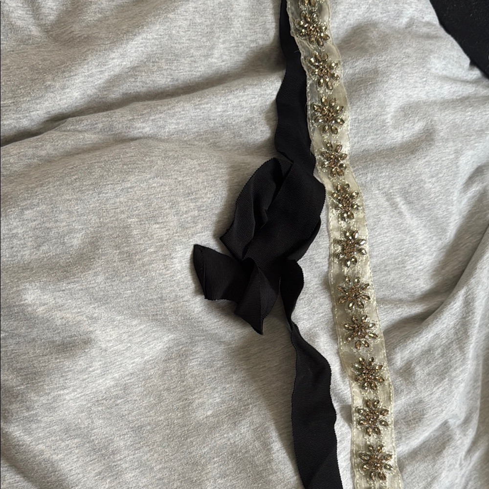 Embellished Black and Gold Sash